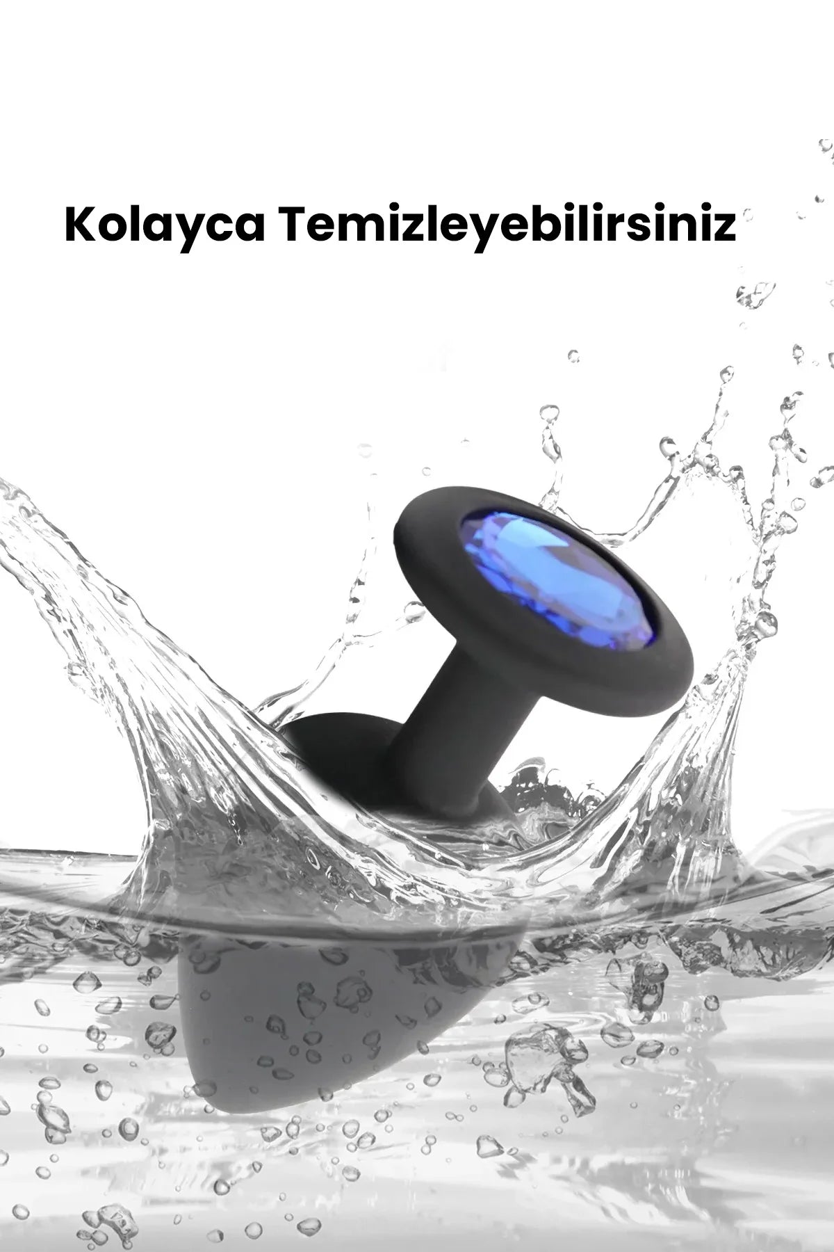 Erotikcim - Siyah Anal Plug - Medikal Silikon Kaplı Çelik Anal Tıkaç - 35mm * 8cm