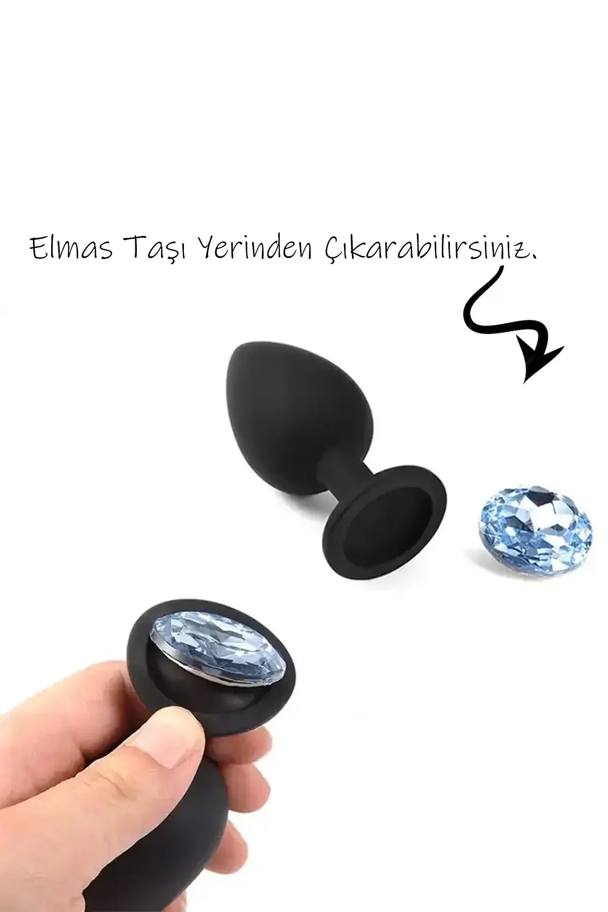 Erotikcim - Siyah Anal Plug - Medikal Silikon Kaplı Çelik Anal Tıkaç - 35mm * 8cm