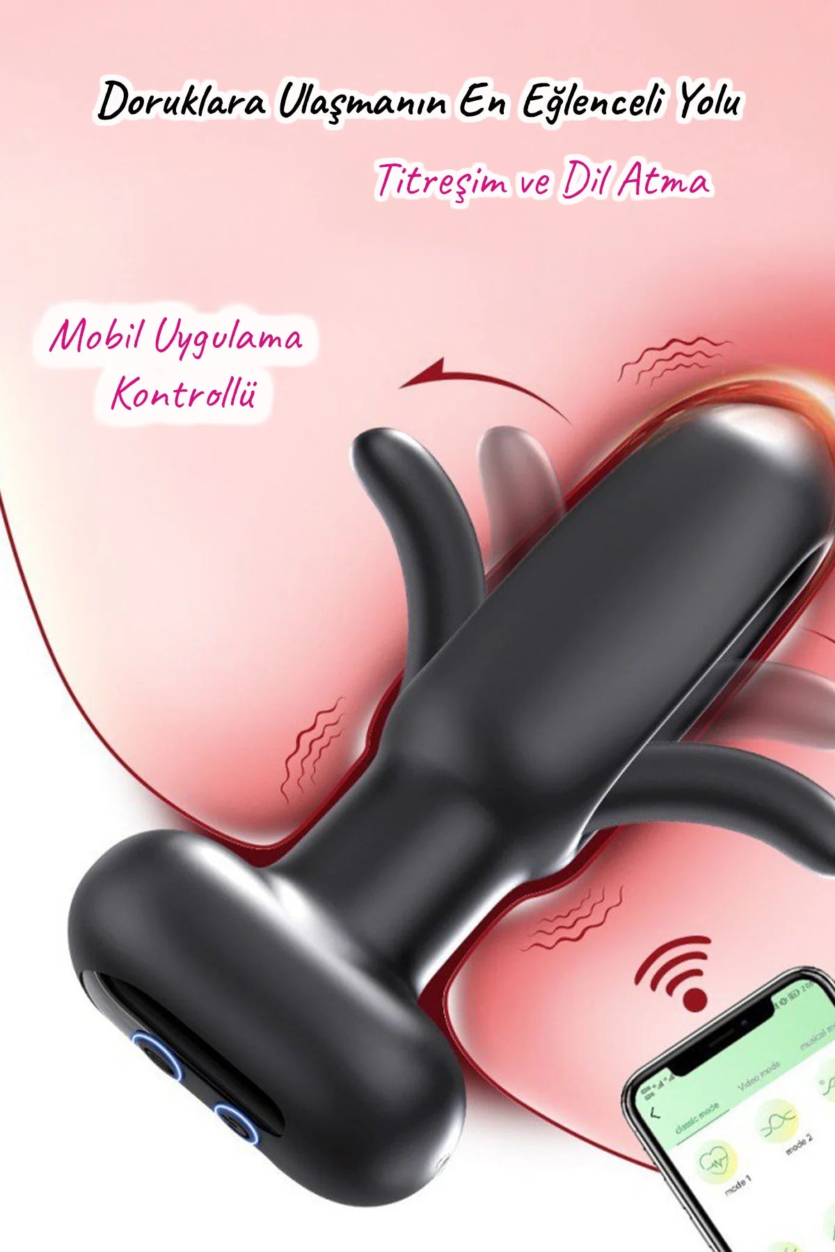 Erotikcim - Titreşimli ve Hareketli Mobil Uygulama Kontrollü Anal Plug - Anal Tıkaç Fonksiyonlu