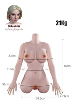 Erotikcim - Realistik Premium Sarışın Lena - 3 İşlevli - Göğüs, Anüs Vajina - 21KG - 3D Kafa