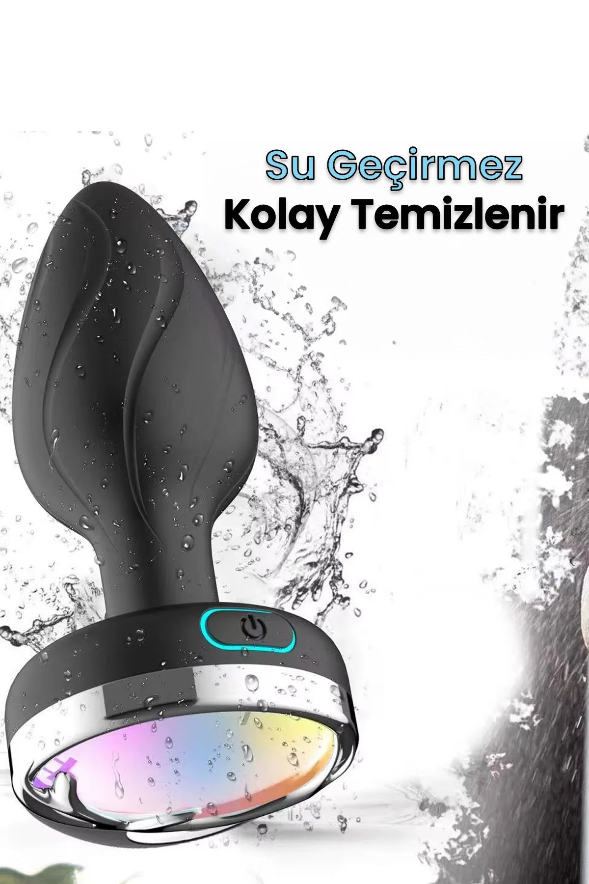 Erotikcim - Uzaktan Kumandalı Işıklı 7 Titreşim Modlu Anal Plug Vibratör - Anal Tıkaç - Orta Boy