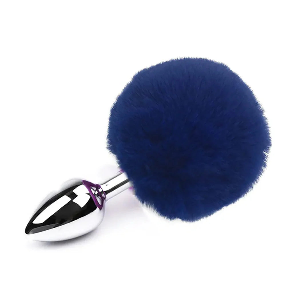 Erotikcim - Ponpon Anal Plug - 28mm - 7cm - Mavi