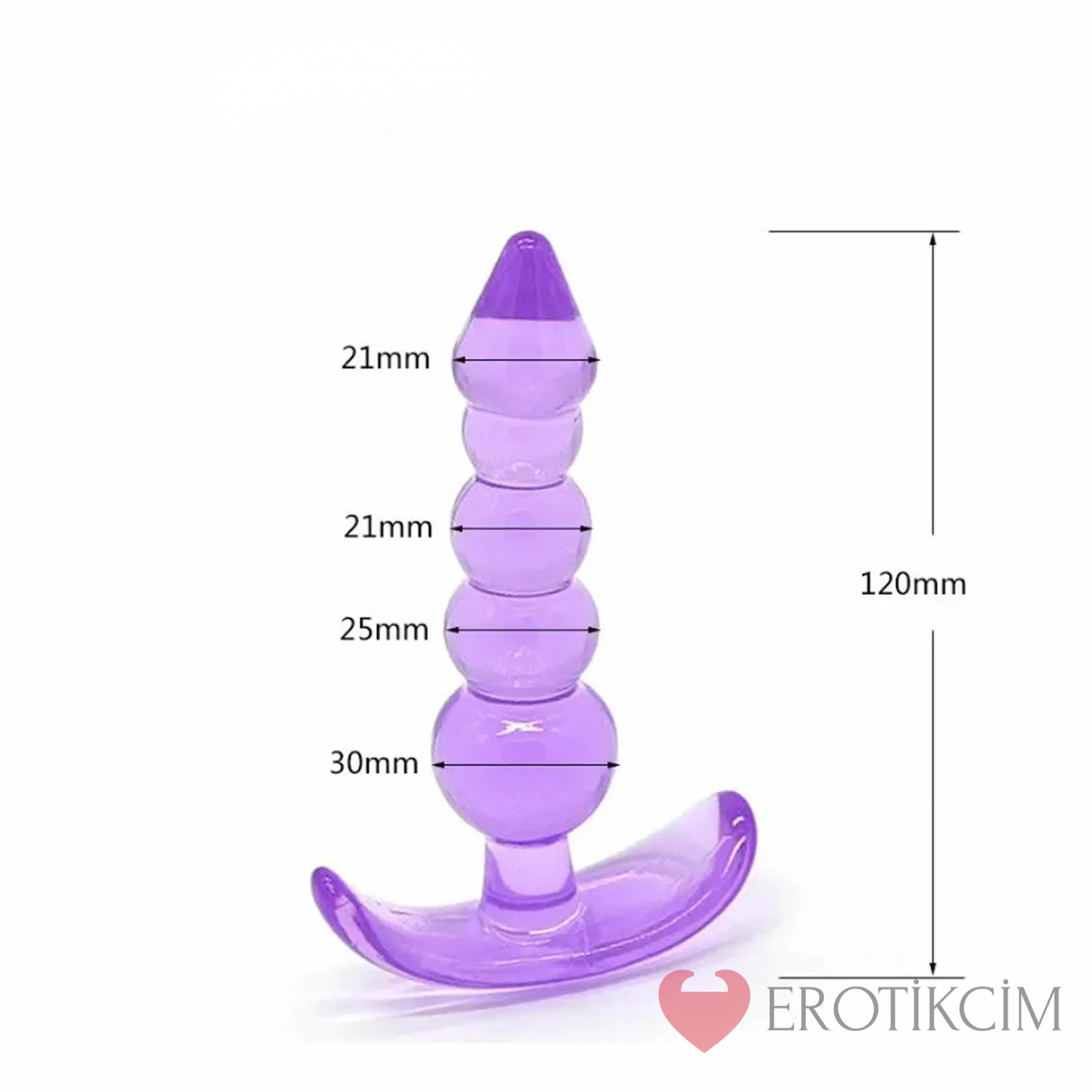 Erotikcim Süper Soft Boğumlu Anal ve Vajinal Boğumlu Tıkaç - Mor