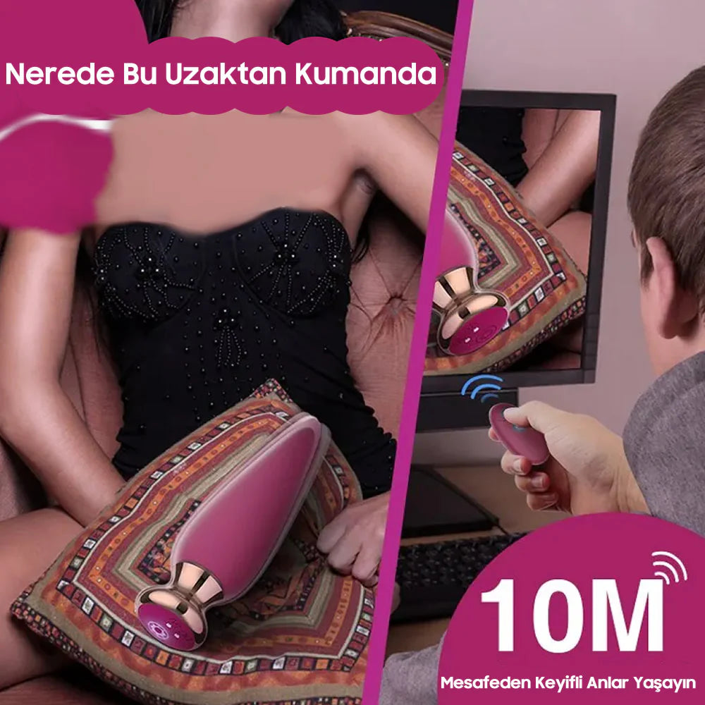Erotikcim - Uzaktan Kumandalı Güçlü Haz Verici - Sessiz Anal Tıkaç - Anal Plug 35mm