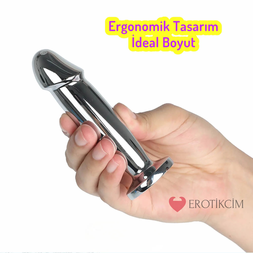 Erotikcim – Sensuella Metal Penis Titreşimli Anal Plug – Uzun Tıkaç